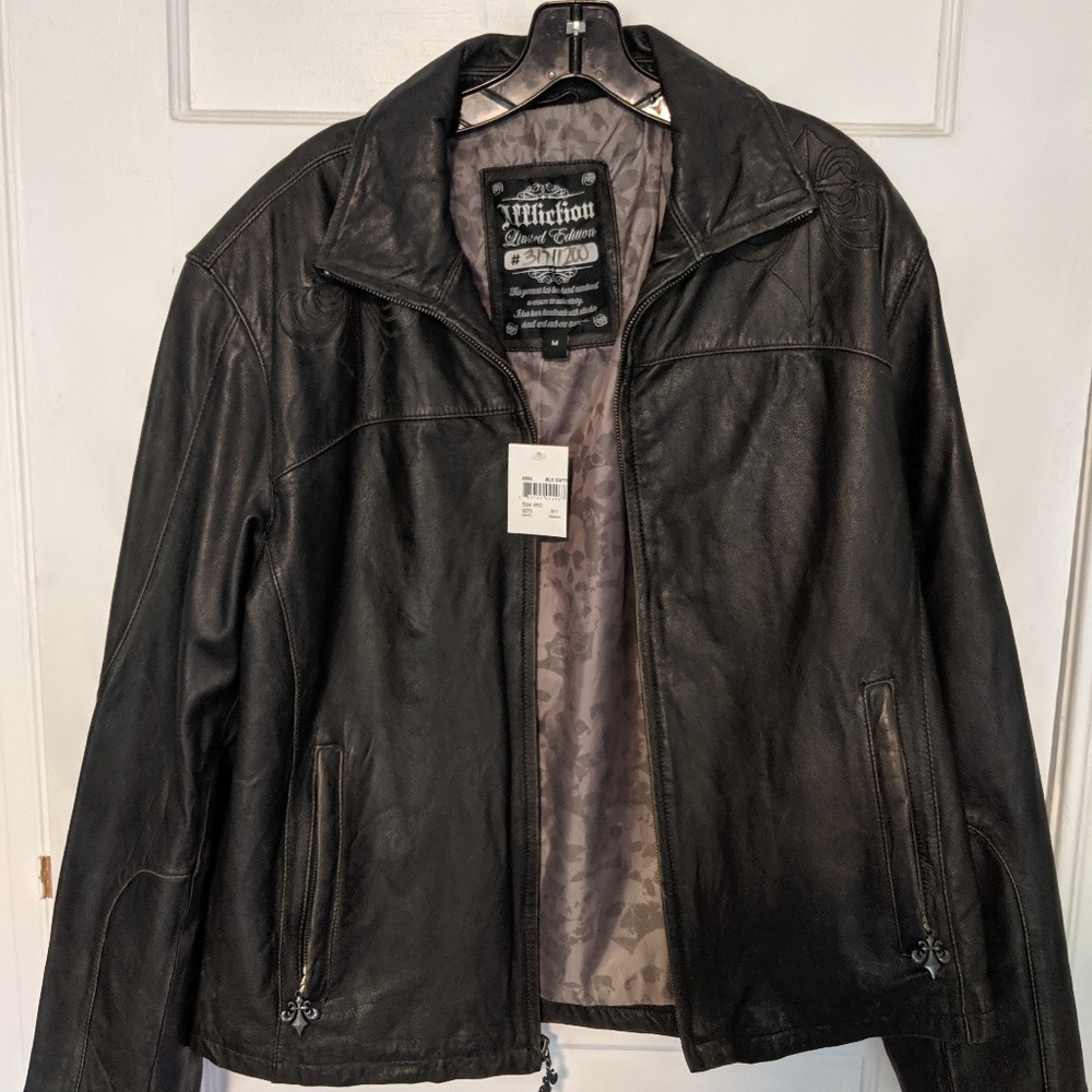 New Affliction Leather Jacket Limited Edition Med